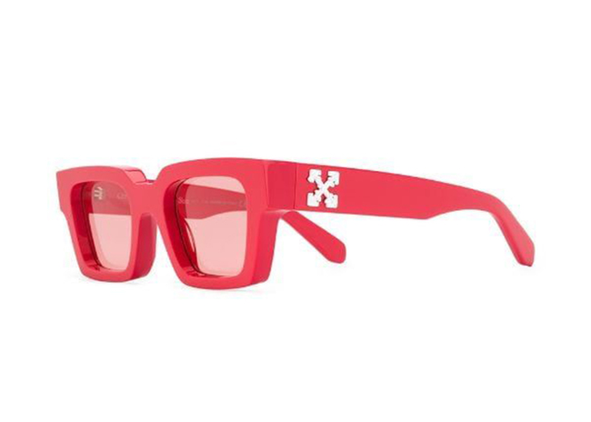 Frame Virgil Square  Arrows Plaque Sunglasses Red/White/Red Tint