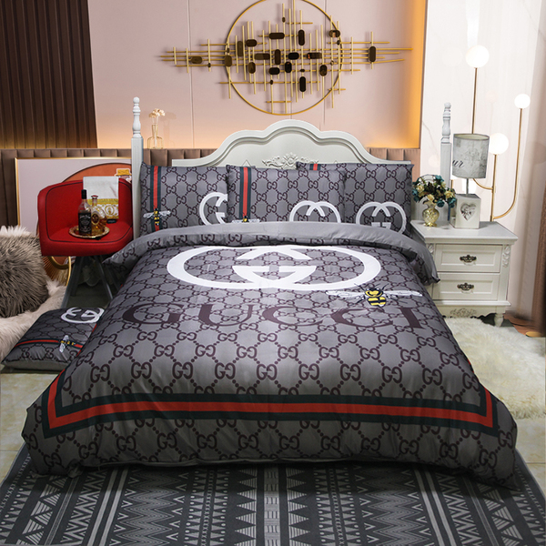 Brand Bed Sheets 100% Poly Cotton 4Pcs bedding set duvet covet