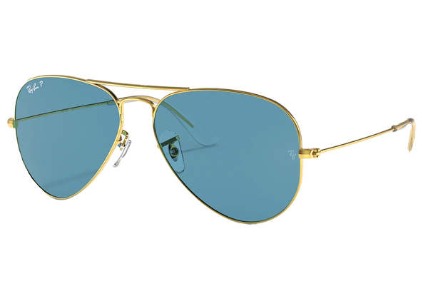 Ray-Ban Aviator Sunglasses Matte Gold/Blue Mirror -