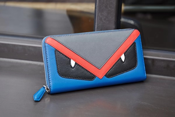 monster zip wallet  blue color top desinger