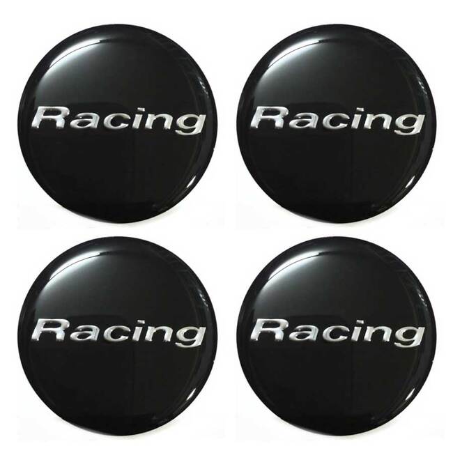 Racing 1 set/4 Pcs.  Sticker Rasin 43mm. ( 4.3CM.) Wheel Center Caps Emblem Logo Decal