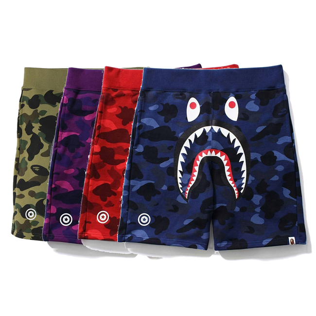 55901#m-3xl ★  shark elastic shorts red green blue purple