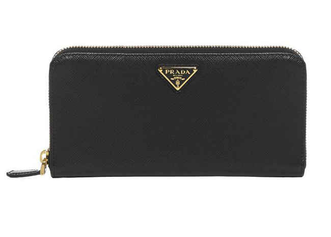 Zip Around Wallet Large Black In Leather