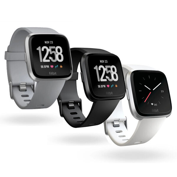Fitbit Versa SmartWatch Fitness Activity Tracker Gray White With Band Heart Rate
