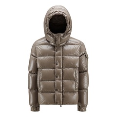 美品★モンクレール・ワッペン付 ロゴリブ ナイロンジャケット(SM相当) MONCLER (モンクレール) ナイロン ハーフボタン ワッペン付き
