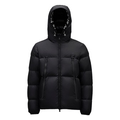 美品★モンクレール・ワッペン付 ロゴリブ ナイロンジャケット(SM相当) MONCLER (モンクレール) ナイロン ハーフボタン ワッペン付き