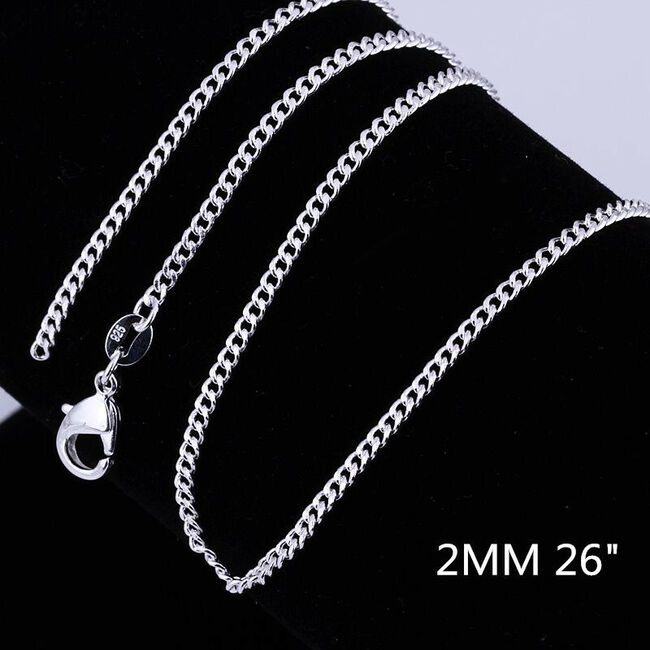 5pcs Wholesale New 925  Filled 2mm Classic Chain Necklace For Pendants 26inch