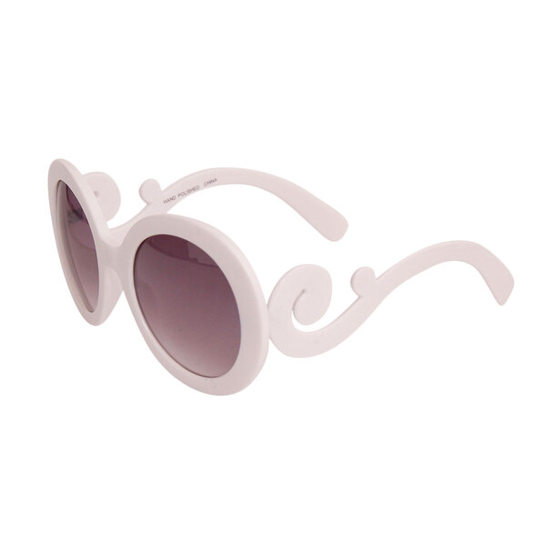 Frame White Round  Curl Sunglasses