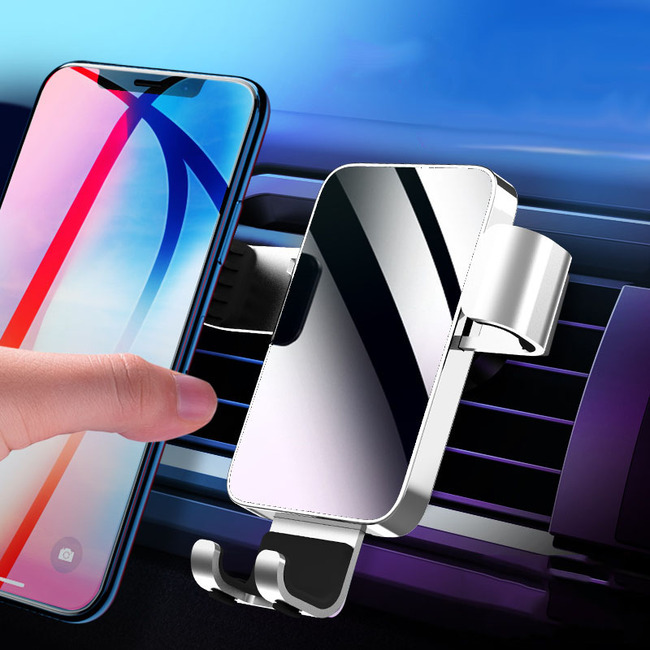 Alloy Car Phone Holder Universal Mobile Phone Holder In Car Air Vent Mount Clip Stand for Smart Phone Gravity Bracket