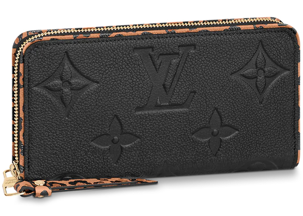 Zippy Wallet Wild at Heart Black in Cowhide Leather with Gold-tone