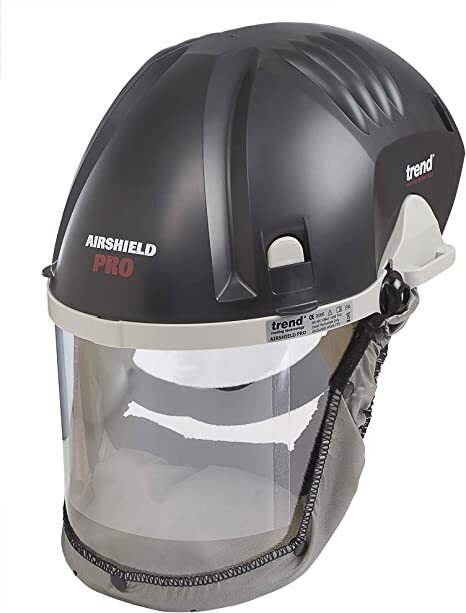 TREND AIR/PRO Airshield and Faceshield Dust Protector - Battery Powered and Air Circulating For Use With All Woodworking Applications