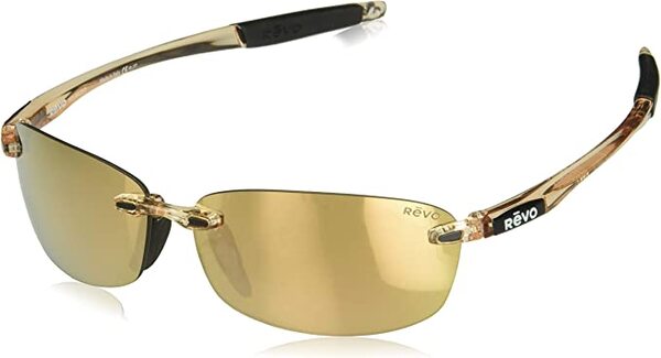 Frame Revo Sunglasses Descend E: Polarized Lens with Small Rimless Rectangle