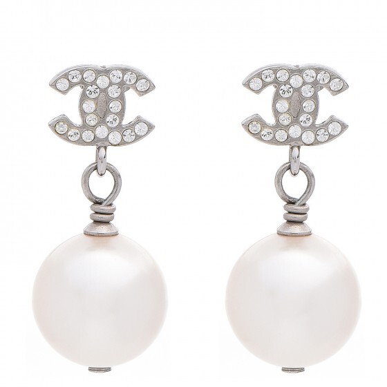 Drop Earrings Crystal Pearl Silver in Resin Pearl with Resin Pearl