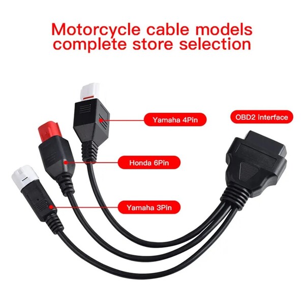 3IN1 YAMAHA3/4PIN  6PIN Motorcycle OBD Adapter Cable Extension Cable