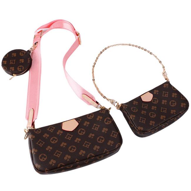 Handbag Women handbags Multi pochette bag Chain Crossbody bag Fashion Small Shoulder Bag 3 pcs purse multi color straps 44823 With box LB72