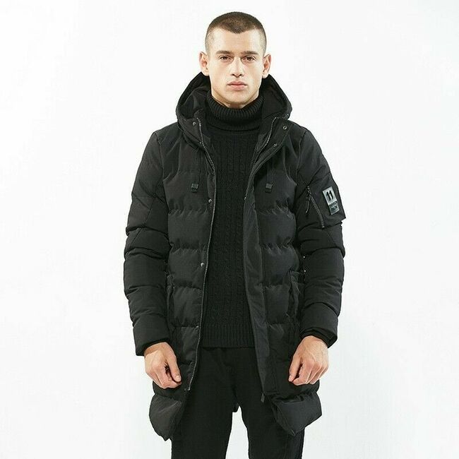 Men's Winter Cotton Padded Jacket Coat Hooded Wadded Outwear Parka Warm Overcoat
