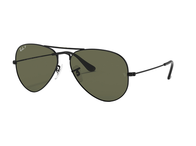 Frame Aviator Classic Polarized Sunglasses Polished Black /Green Lens