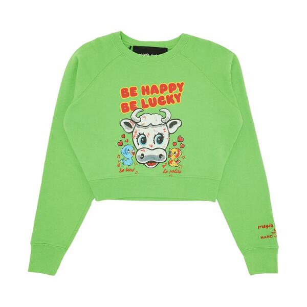 Magda Archer Be Happy Be Lucky Sweatshirt Green, From The Closet Of Lexie Liu