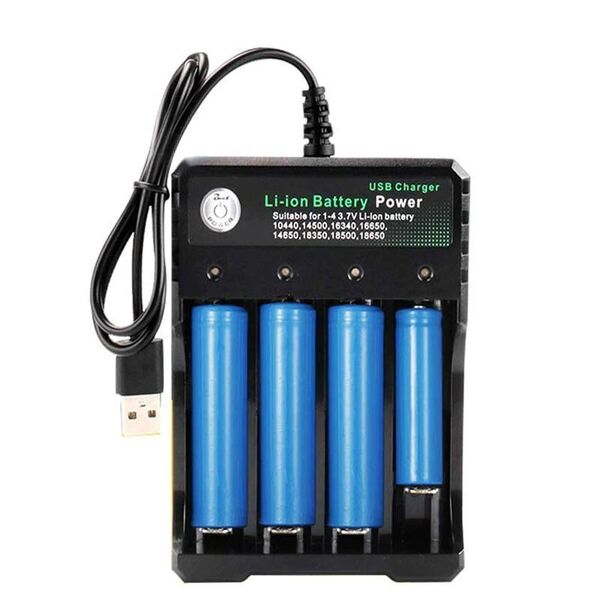 USB 4 Slot Battery Charger Fast Charging AA-AAA Rechargeable Batteries Station