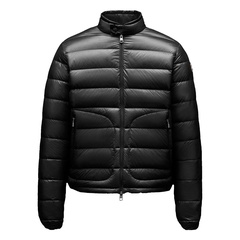 美品★モンクレール・ワッペン付 ロゴリブ ナイロンジャケット(SM相当) MONCLER (モンクレール) ナイロン ハーフボタン ワッペン付き