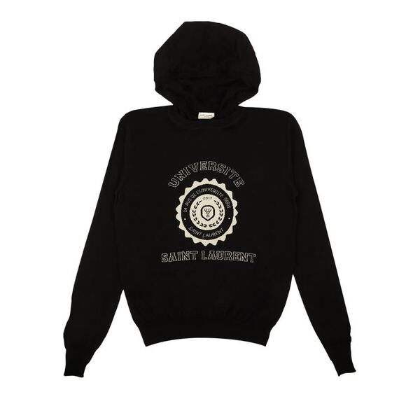 Logo Knit Hooded Pullover Sweater 'Black'