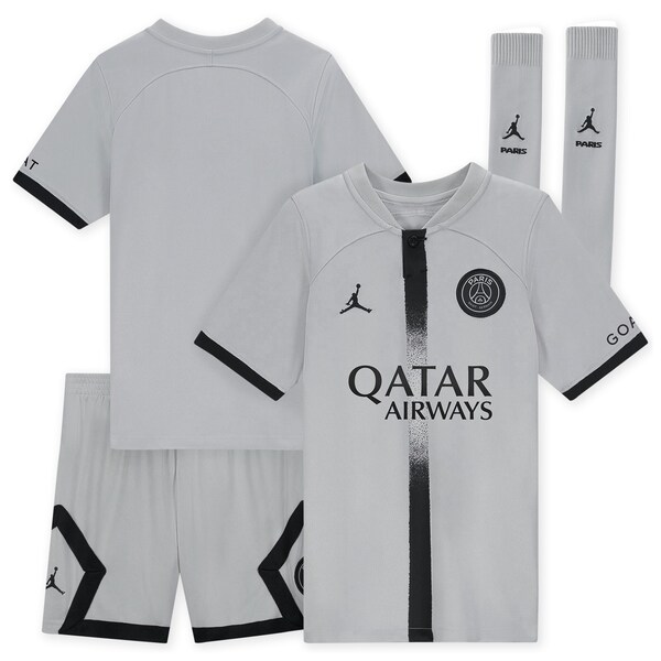 2022-23 PSG Away Kids Grey Football Shirt Paris Saint-Germain Jersey Kits Maillot De Foot Enfant
