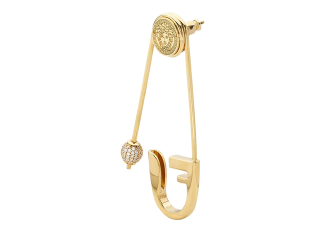 Single Earring Gold in Bronze/Zircon with Gold-tone