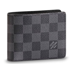 Slender ID Wallet Damier Graphite Black/Gray in Coated Canvas/Leather