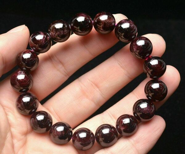 10 MM Natural Red Garnet Crystal Round Gemstone Beads Stretch Bracelet 7.5'' AAA