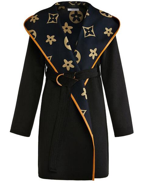 Tweed 2020 winter new black cape  coat women's fashion coat mid length autumn winter coat