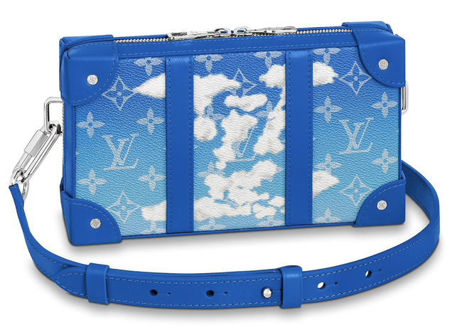 Soft Trunk Wallet (6 Card Slot) Clouds Monogram Blue in Coated Canvas with Silver-tone