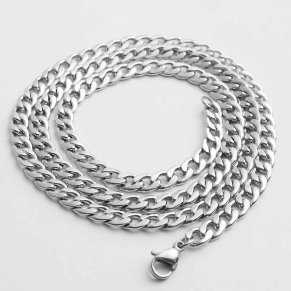 12mm Men's 316L Stainless Steel Silver Curb Link NK Necklace Chain Wholesale 22inch